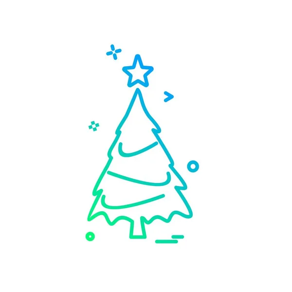 Árbol Navidad Icono Diseño Vector — Vector de stock