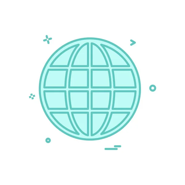 Globus Symbol Design Vektor Illustration — Stockvektor