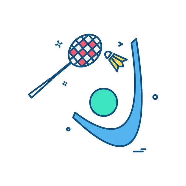 Badminton Ikony Designu Vektorové Ilustrace — Stockový vektor