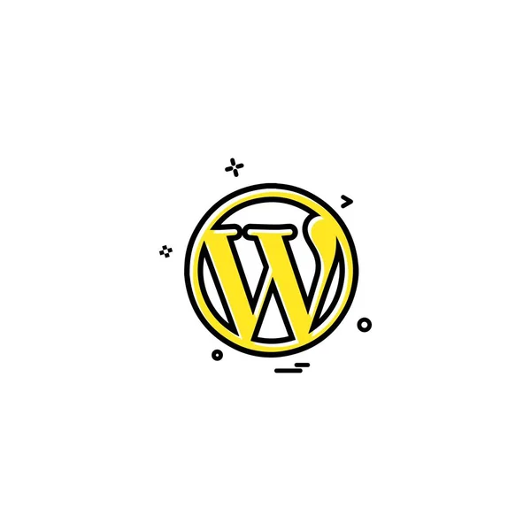 Wordpress Icona Vettoriale Progettazione — Vettoriale Stock