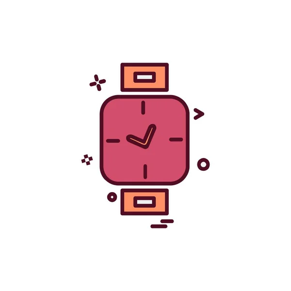 Diseño Del Icono Del Reloj Ilustración Vectorial Colorido — Archivo Imágenes Vectoriales