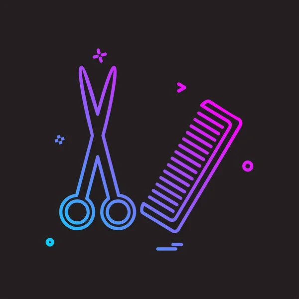 Comb Icon Design Vector — Stock Vector