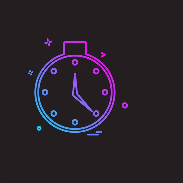 Reloj Icono Plano Vector Ilustración — Vector de stock