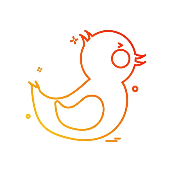 Duck Icon Design Vector — Stock Vector