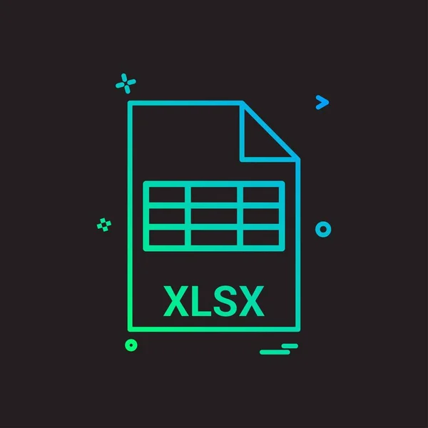 Xlsx File File Extension File Format Icon Vector Design — Stock Vector