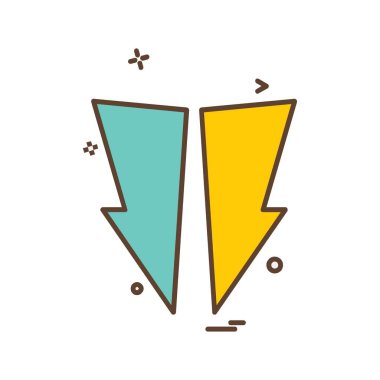 Aşağı ok simgesi tasarım vektörü