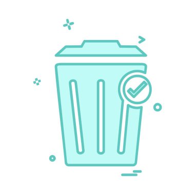 Çöp kutusu simgesi tasarım, renkli vektör çizim