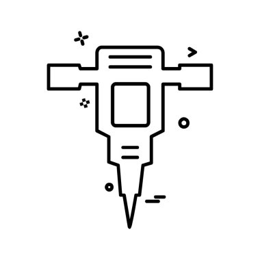 Çalışma araçlar simgesi tasarım, renkli vektör çizim 