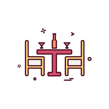 Yemek tablo simge tasarlamak vektör