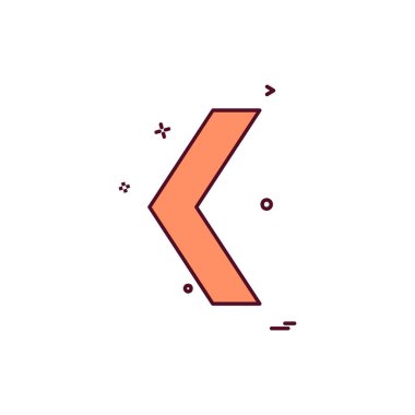 Sol ok simgesi tasarım vektörü