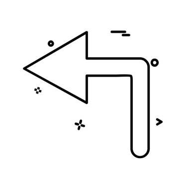 Sol ok simgesi tasarım vektörü