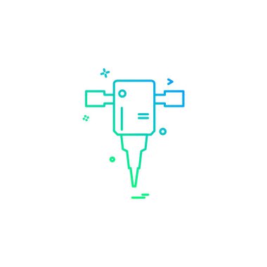 İnşaat Aracı iş iş hammer jack simge vektör