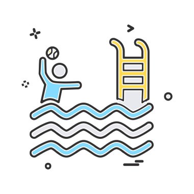 Yüzme simgesi tasarım vektörü 