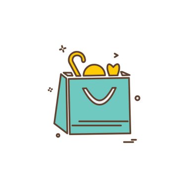 Alışveriş çantası simgesi tasarım vektörü