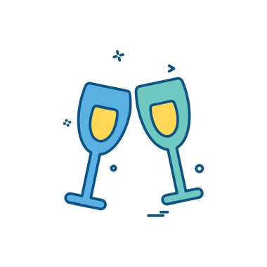 Sevgililer günü simgesi tasarım, renkli vektör çizim