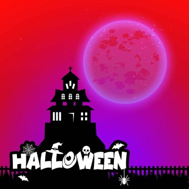 Cadılar Bayramı tatil kartı arka plan renkli vektör çizim 