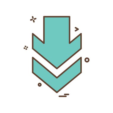 Aşağı ok simgesi tasarım vektörü