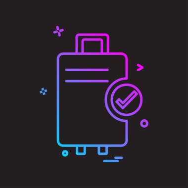 Seyahat çanta simge tasarlamak vektör