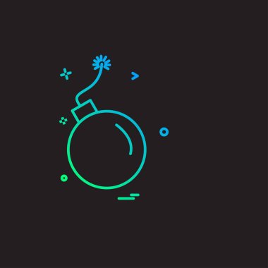 Bomba simgesi tasarım, renkli vektör çizim