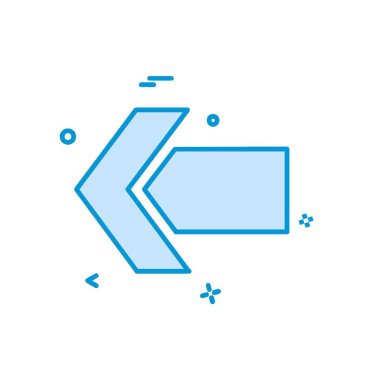 Sol ok simgesi tasarım vektörü