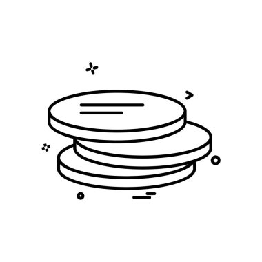 Sikke simge tasarım, renkli vektör çizim