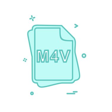 M4V dosya tipi simge tasarım vektörü