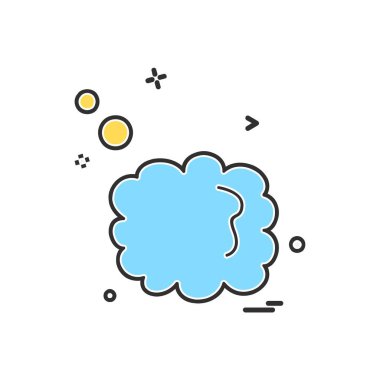 Bulut simgesi tasarım, renkli vektör çizim