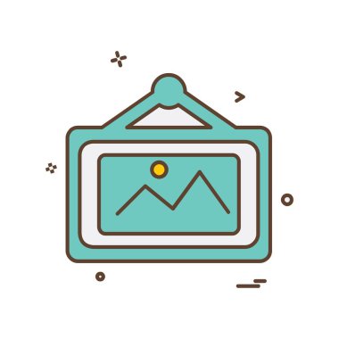 Mobilya simgesi tasarım, renkli vektör çizim