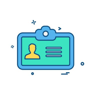 ID kart simgesi vektör illüstrasyonu 