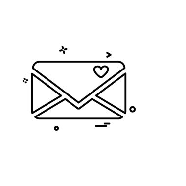 Sevgililer günü simgesi tasarım, renkli vektör çizim