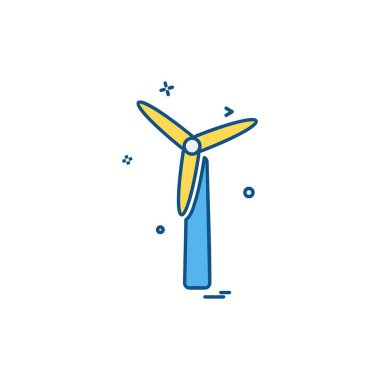 Hava türbini simgesi tasarım vektörü