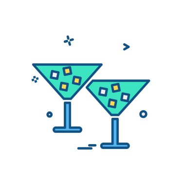 İçki simgesi tasarım, renkli vektör çizim 