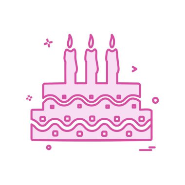 Pasta simgesi tasarım, renkli vektör çizim