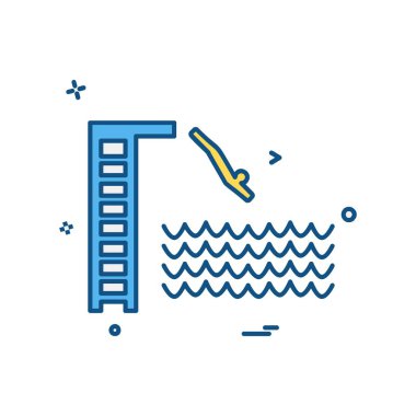 Yüzme simge tasarlamak vektör 