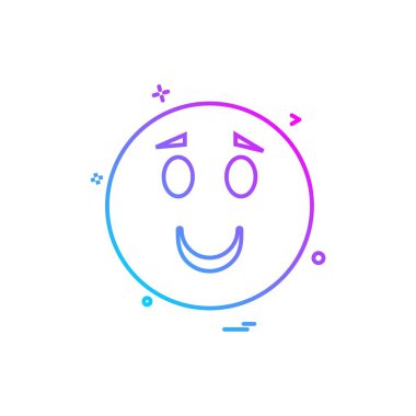 Emoji simgesi tasarım, renkli vektör çizim