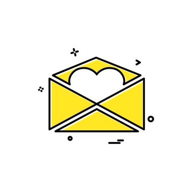 Sevgililer günü simgesi tasarım, renkli vektör çizim