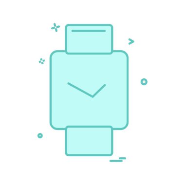 Saat simgesi tasarım, renkli vektör çizim