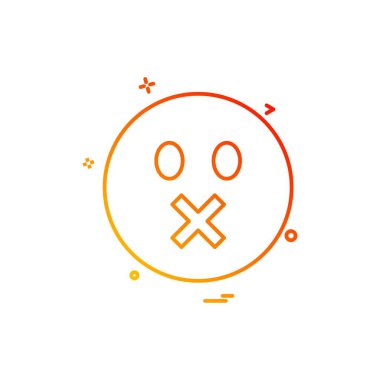 Emoji simgesi tasarım, renkli vektör çizim