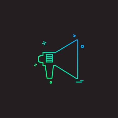 Hoparlör simgesi tasarım, renkli vektör çizim 