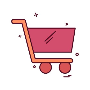 Sepeti simgesi tasarım, renkli vektör çizim