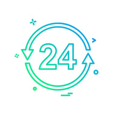 Saat simgesi tasarım, renkli vektör çizim