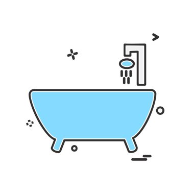 Küvet simgesi tasarım vektörü