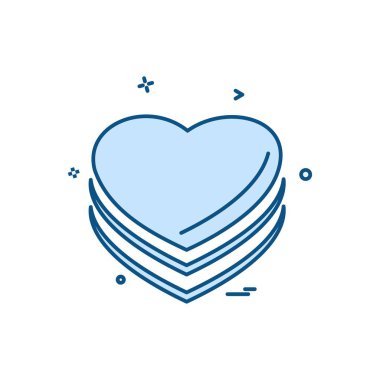 Kalp simgesi tasarım, Sevgililer günü için vektör çizim