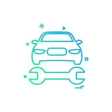 Araba atölyesi simge tasarım vektörü 