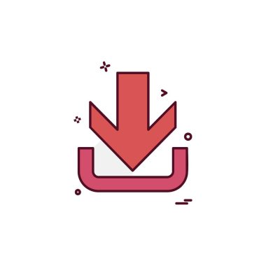 Aşağı ok simgesi tasarım vektörü