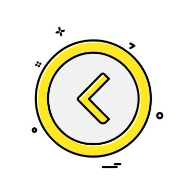 Sol ok simgesi tasarım vektörü