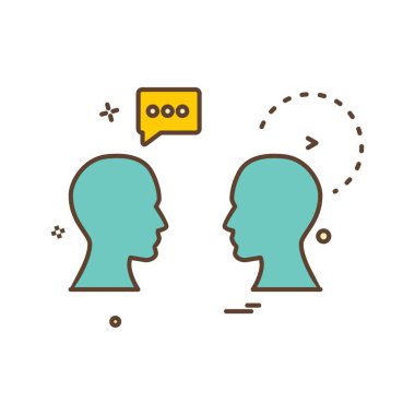 Sohbet adamları ikon vektör tasarımı hakkında konuşuyor