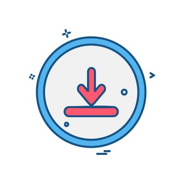 Aşağı ok simgesi tasarım vektörü