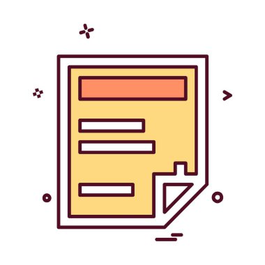 Belge simgesi tasarım vektörü 