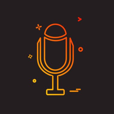 Mikrofon simgesi tasarım, renkli vektör çizim